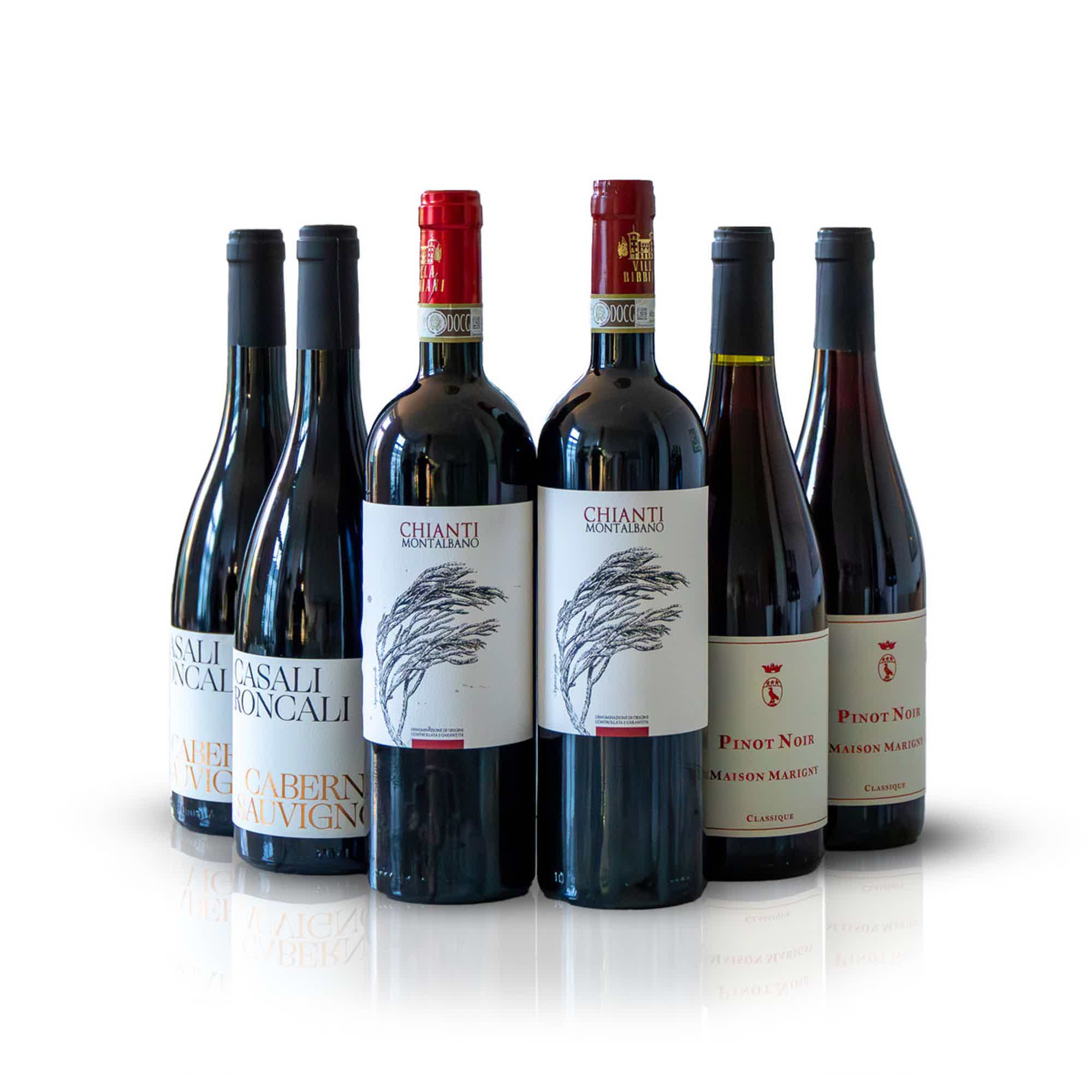 Jaktlådan: Casali Roncali Cabernet Sauvignon, Maison Marigny Classique Pinot Noir, Villa Bibbiani Chianti Montalbano