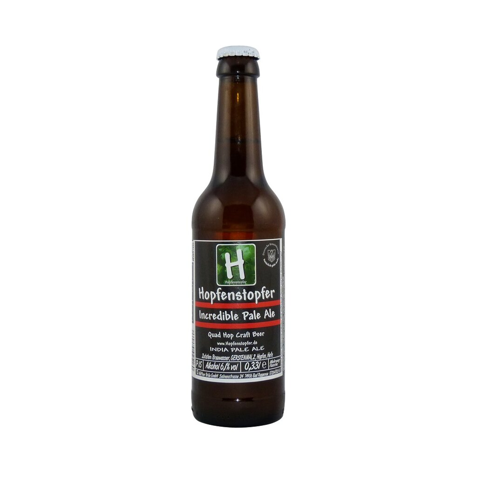 Hopfenstopfer Incredible Pale Ale 0,33l 6.1% 0.33L, Beer