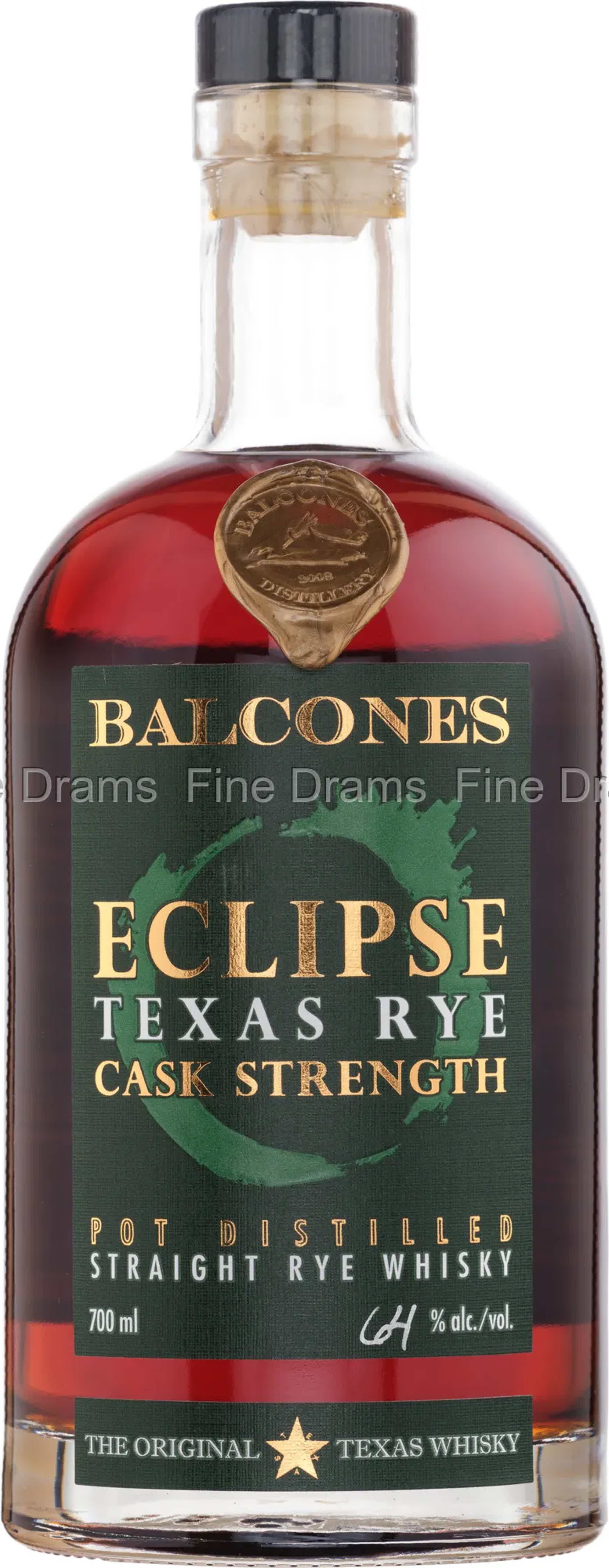 Balcones Rye Whisky 'Eclipse' Cask Strength 64.0% 0.7L, Spirits
