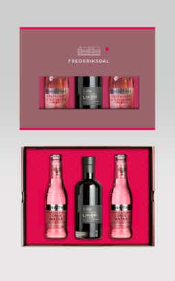 FREDERIKSDAL COCKTAIL GIFT BOX: Fever-Tree Raspberry & Rhubarb Tonic, small, Frederiksdal Likør small