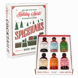 The Tropical Christmas Box: Pineapple Margarita 200 ml, Gin Lychee and Roses 200 ml, Cherry Whiskey Sour 200 ml, Espresso Martini 200 ml, Spicehaus - Negroni 200 ml, Spicy Passion Fruit Margarita 200 ml