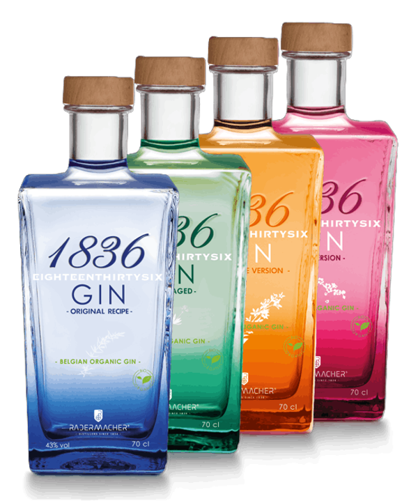 Ginmix: 1836 Gin Classic, 1836 Gin Barrel Aged, 1836 Gin Clementine, 1836 Gin Pink