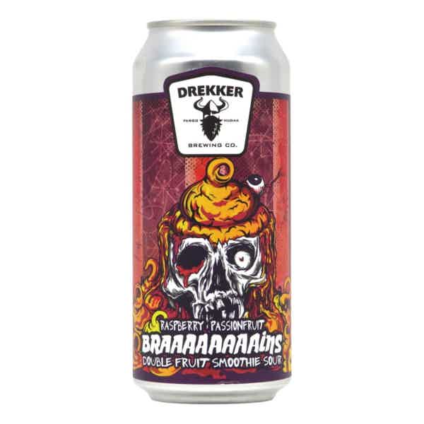 Drekker Braaaaaaaains - Raspberry Passionfruit Smoothie Pastry Sour 0,473l 6.3% 0.473L, Beer