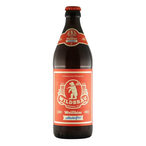 Wildbräu Weißbier Alkoholfrei 0,5l 0.5% 0.5L, Beer