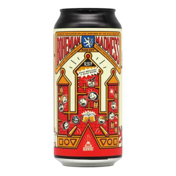 Mad Scientist/Budvar Bohemian Madness 2026 EDT Czech Lager 0,44l 4.9% 0.44L, Beer