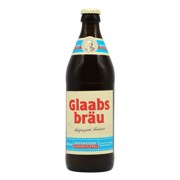 Glaabsbräu Hefeweizen Alkoholfrei 0,5l 0.5% 0.5L, Beer