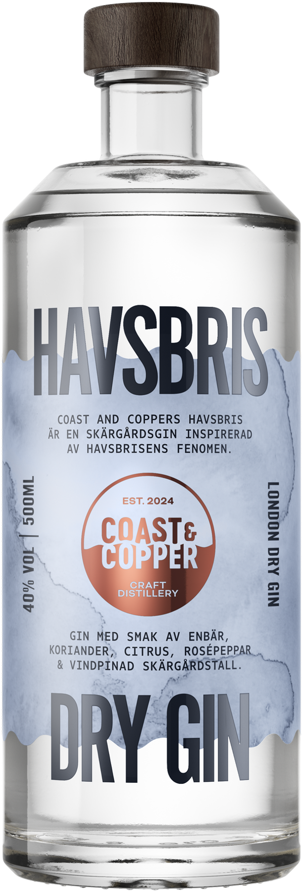 Coast & Copper Havsbris Dry Gin 40.0% 0.5L, Spirits