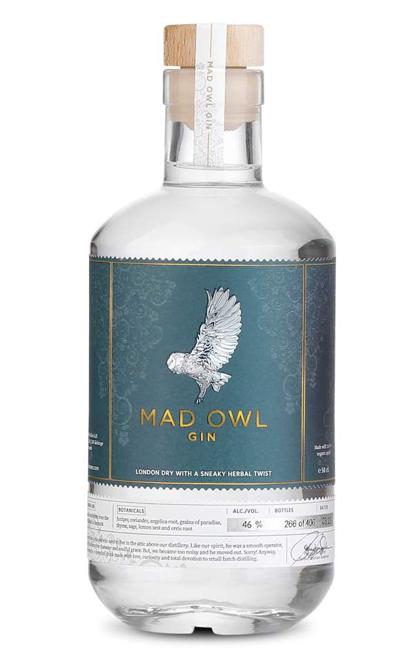 MAD OWL GIN - LONDON DRY 46.0% 0.5L, Spirits