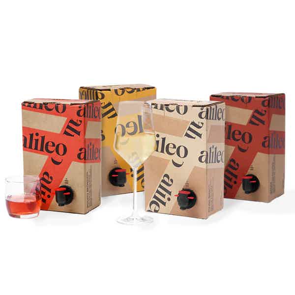 Festina Box: Young Bianco 1.5 Liter Bag in Box wine, Zibibbo 1.5 Liter Bag in Box Wine, Syrah 1.5 Liter Bag in Box Wine, Rosato Bronzato 1.5 Liter Bag in Box wine