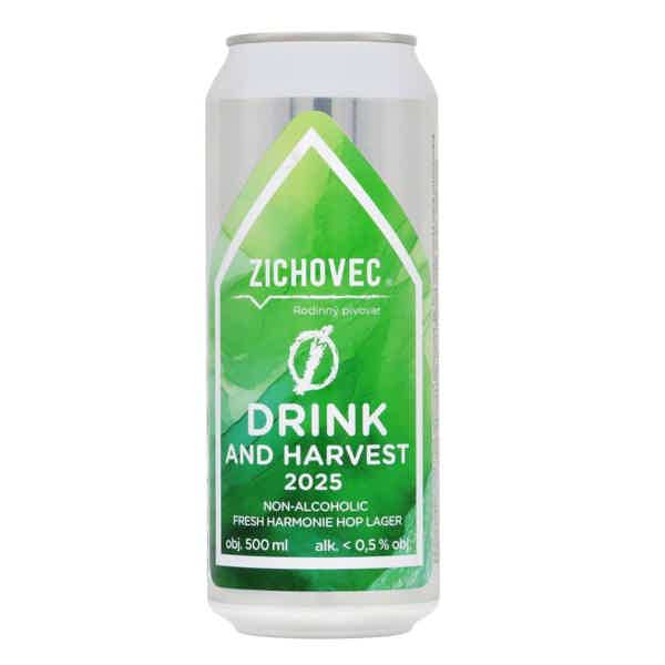 Zichovec Drink & Harvest 2025 Non-Alcoholic Fresh Hop Lager 0,5l 0.5% 0.5L, Beer