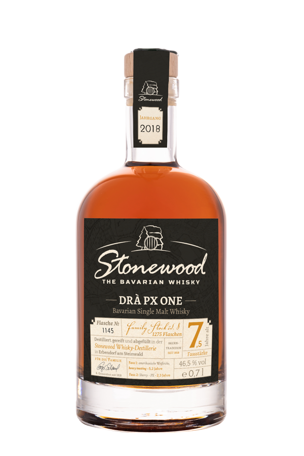 Stonewood Drà PX One - 0,7 l - Single Malt Whisky - 7,5 years - PX Cask Finish - Cask Strength - strictly limited 46.5% 0.7L, Spirits